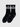 Non slip yoga socks in Black - flat lay showing the silicone grip dot sole and the ribbed stretch ankle cuff.