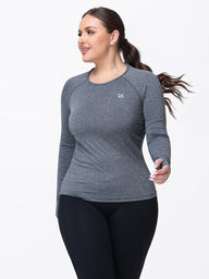 black long sleeve workout top