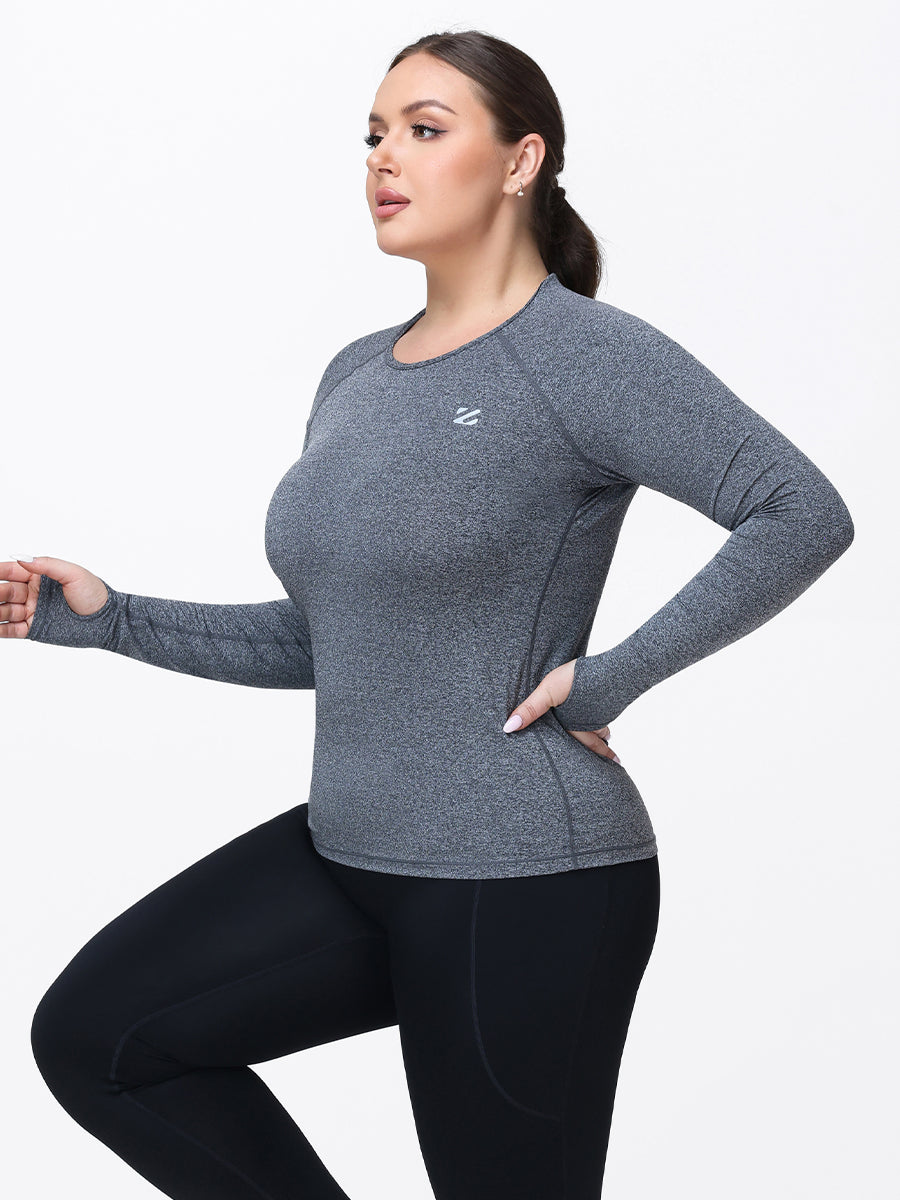 black long sleeve workout top