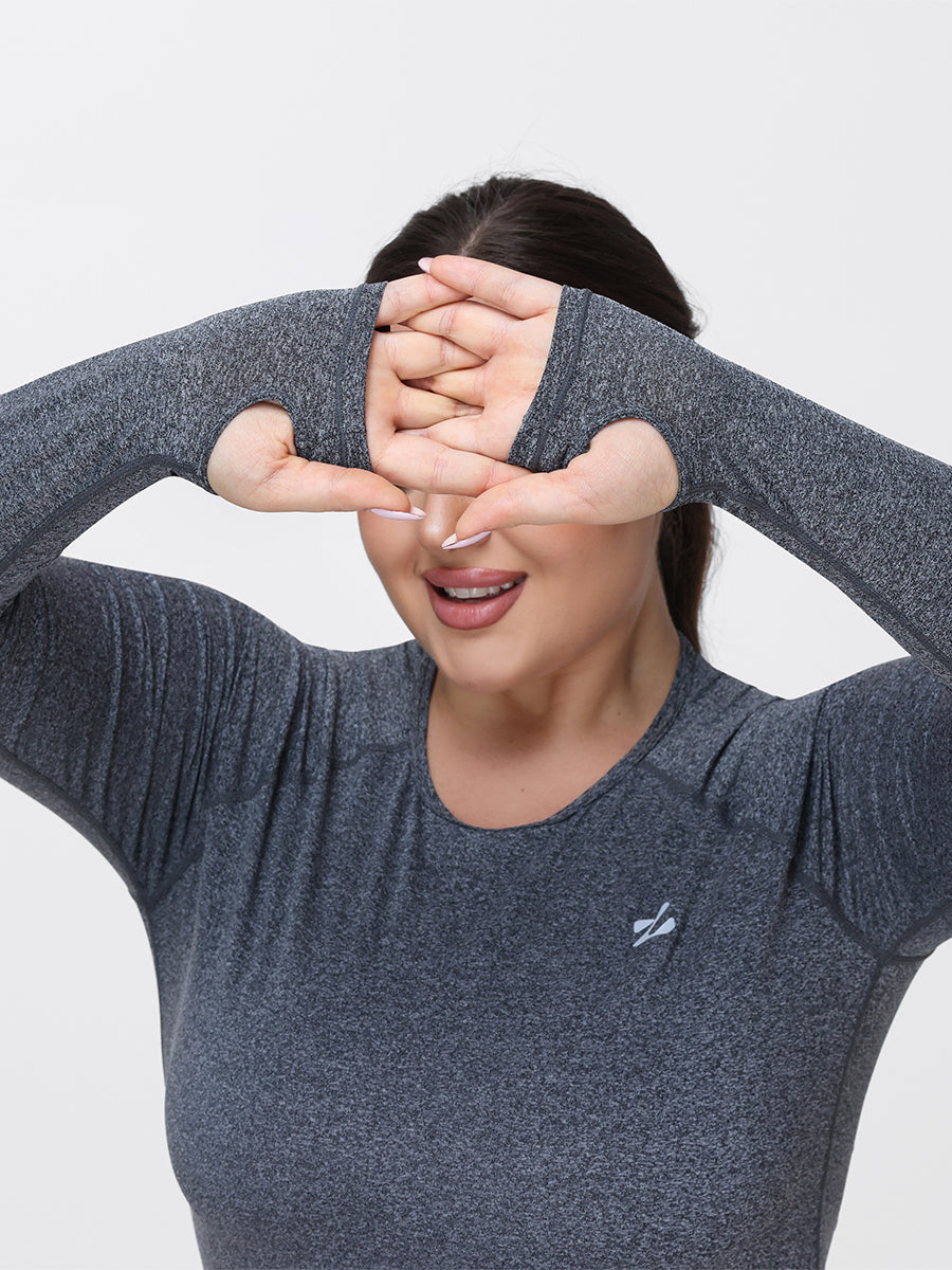 black long sleeve workout top
