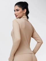 Long Sleeve Workout Top for Women with Half Zip and Thumb Holes