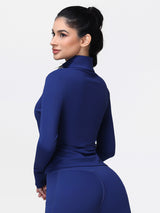 Long Sleeve Workout Top for Women with Half Zip and Thumb Holes