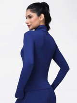 Long Sleeve Workout Top for Women with Half Zip and Thumb Holes
