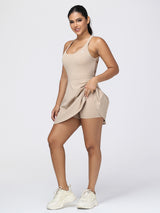 One-Piece Activewear Dress with Stretchy Built-In Shorts