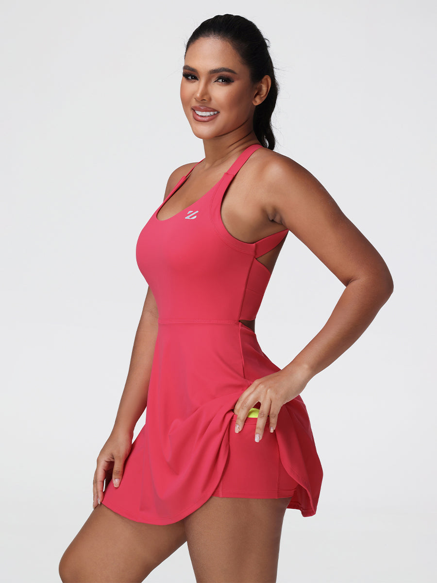 One-Piece Activewear Dress with Stretchy Built-In Shorts & Bra – Zuluzenith