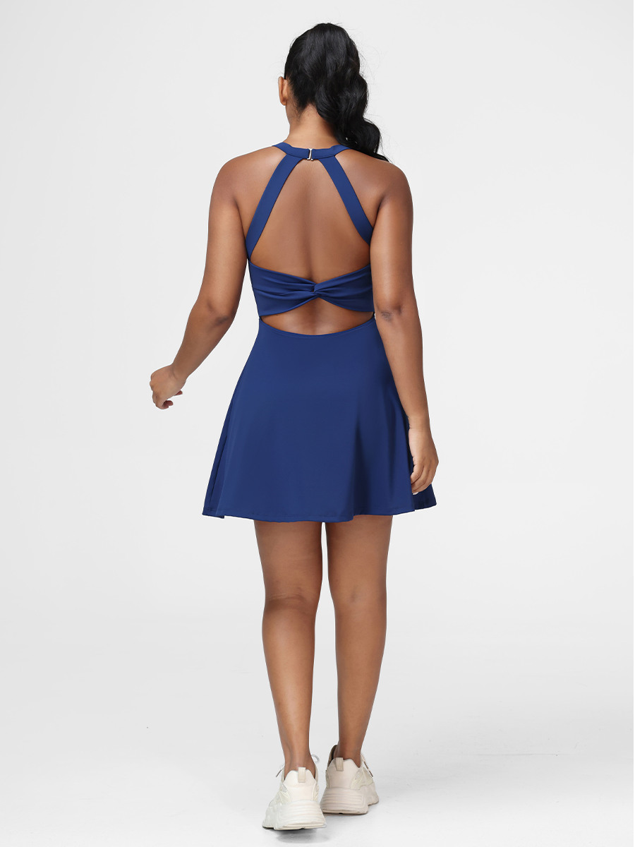 One-Piece Activewear Dress with Stretchy Built-In Shorts & Bra  Zuluzenith