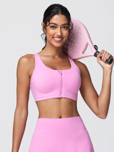 zip front sports bra