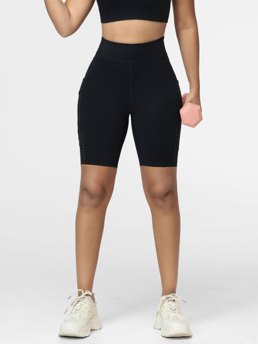 8" High-Waist Running Shorts with Zip Pocket