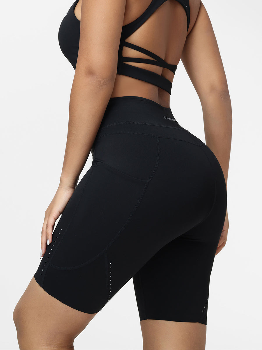 8" High-Waist Running Shorts with Zip Pocket