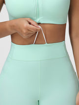 High-Support Zip Sports Bra & High-Waist Running Shorts Set