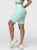 8" High-Waist Running Shorts with Zip Pocket