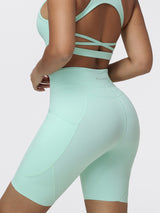 8" High-Waist Running Shorts with Zip Pocket