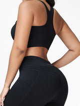 High Support Ruched Sports Bra for Women – Running & Gym