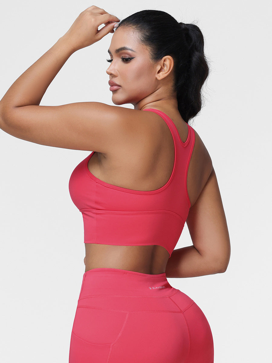 High Support Ruched Sports Bra for Women – Running & Gym
