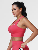 High Support Ruched Sports Bra for Women – Running & Gym