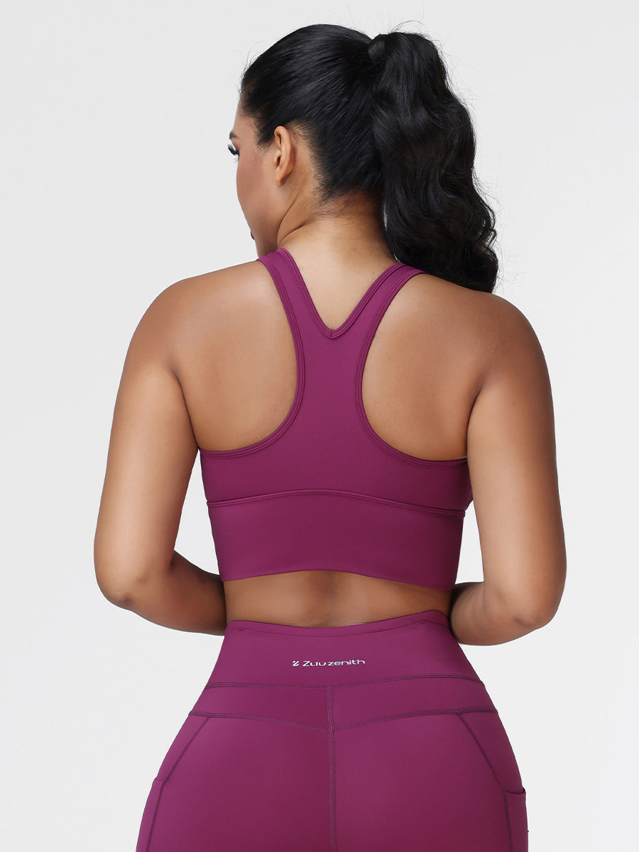 High Support Ruched Sports Bra for Women – Running & Gym