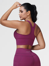 High Support Ruched Sports Bra for Women – Running & Gym