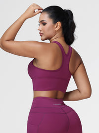 High Support Ruched Sports Bra for Women – Running & Gym