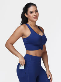 High Support Ruched Sports Bra for Women – Running & Gym