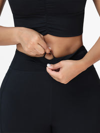 High Waist Running Leggings with Pockets & Drawstring