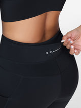 High Waist Running Leggings with Pockets & Drawstring