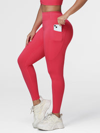 High Waist Running Leggings with Pockets & Drawstring