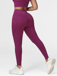 High Waist Running Leggings with Pockets & Drawstring
