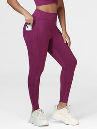 High Waist Running Leggings with Pockets & Drawstring