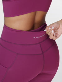 High Waist Running Leggings with Pockets & Drawstring
