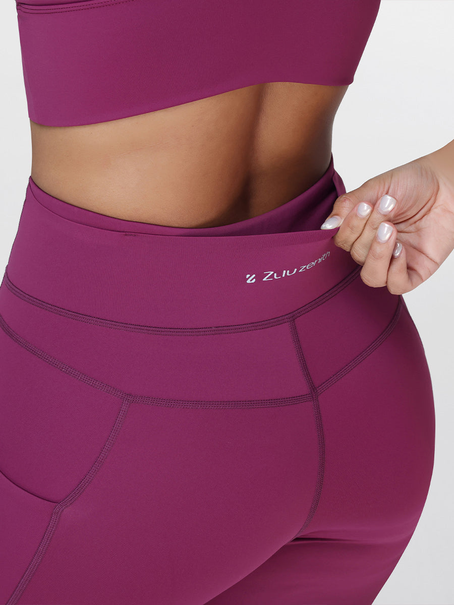 High Waist Running Leggings with Pockets & Drawstring