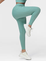 High Waist Running Leggings with Pockets & Drawstring