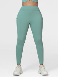 High Waist Running Leggings with Pockets & Drawstring
