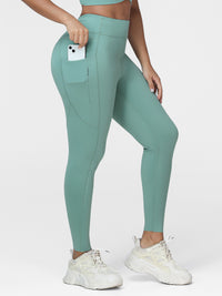 High Waist Running Leggings with Pockets & Drawstring