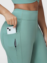 High Waist Running Leggings with Pockets & Drawstring