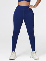 High Waist Running Leggings with Pockets & Drawstring