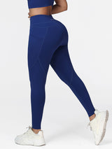 High Waist Running Leggings with Pockets & Drawstring