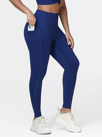High Waist Running Leggings with Pockets & Drawstring