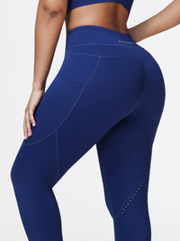 High Waist Running Leggings with Pockets & Drawstring