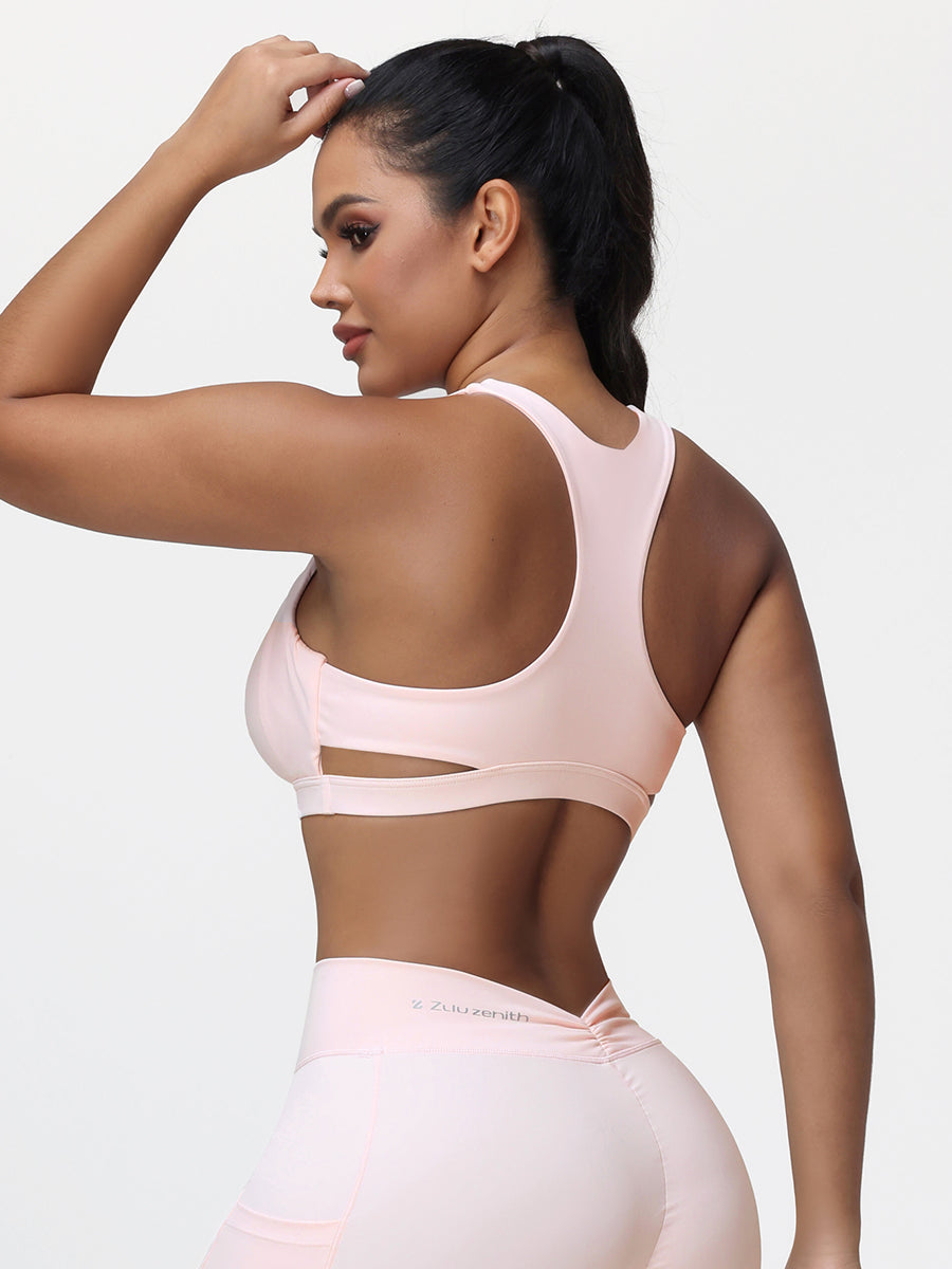 racerback sports bra pink