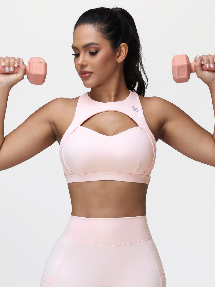 racerback sports bra pink