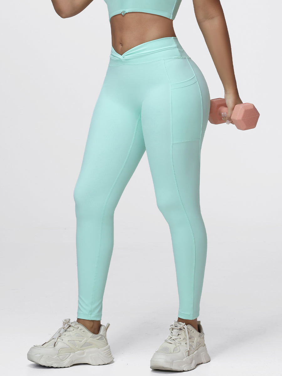 Twist Waist Sculpting Leggings with Pockets
