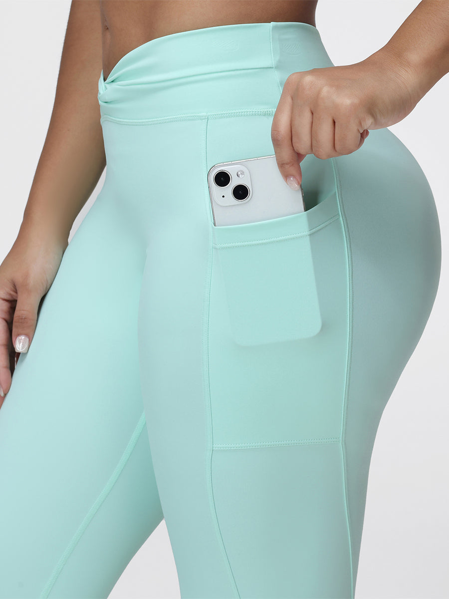 Twist Waist Sculpting Leggings with Pockets
