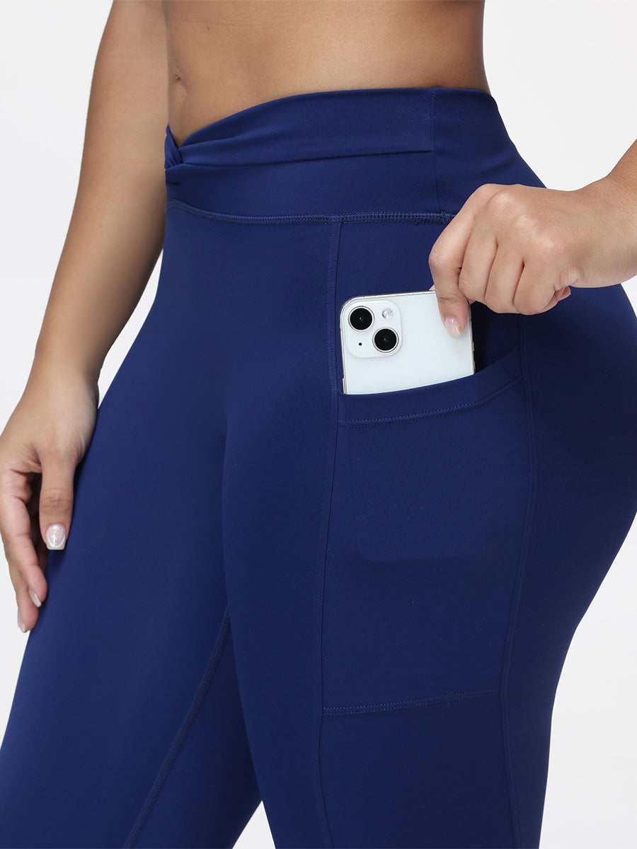 Twist Waist Sculpting Leggings with Pockets