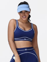 Contrast Piping Sports Bra for Women with U-Back