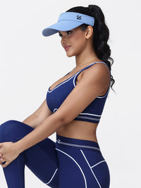Contrast Piping Sports Bra for Women with U-Back