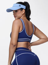 Contrast Piping Sports Bra for Women with U-Back