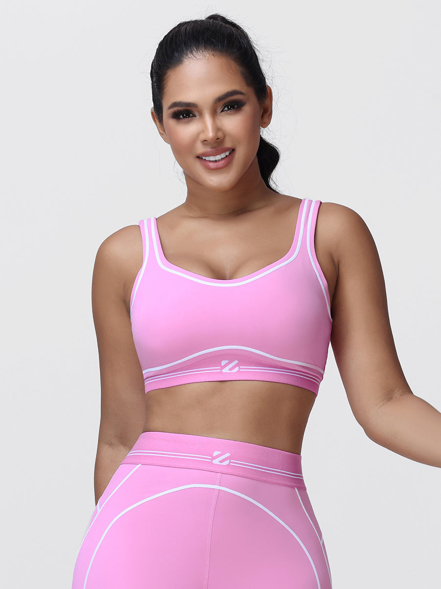 pink sports bra
