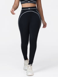 High Waisted Booty Sculpting Leggings for Women with Contrast Piping