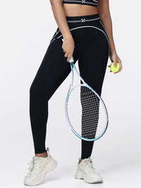 High Waisted Booty Sculpting Leggings for Women with Contrast Piping