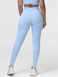 High Waisted Booty Sculpting Leggings for Women with Contrast Piping